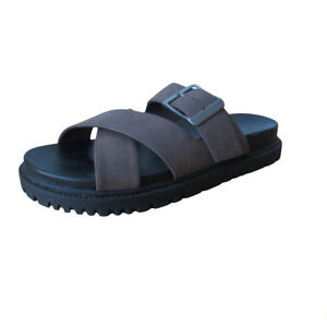 Unisa Womens Brown Buckle Sandals Size 5.5 Strappy Flat Slip On Shoes Outdoor